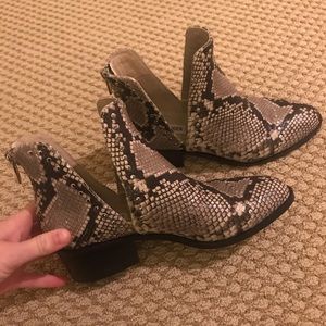 Steve Madden snake print booties
